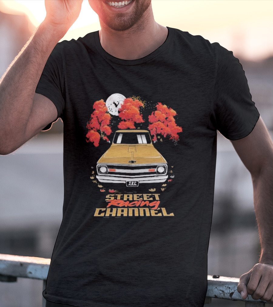 Street Racing Channel Fall Classic Car Autumn Moon T-Shirt