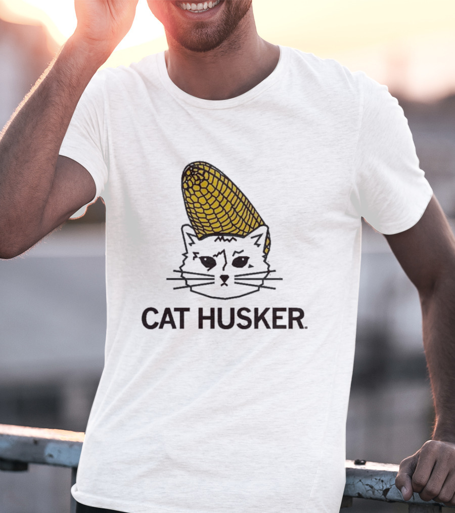Cat Husker Corn Cat Heavyweight T-Shirt