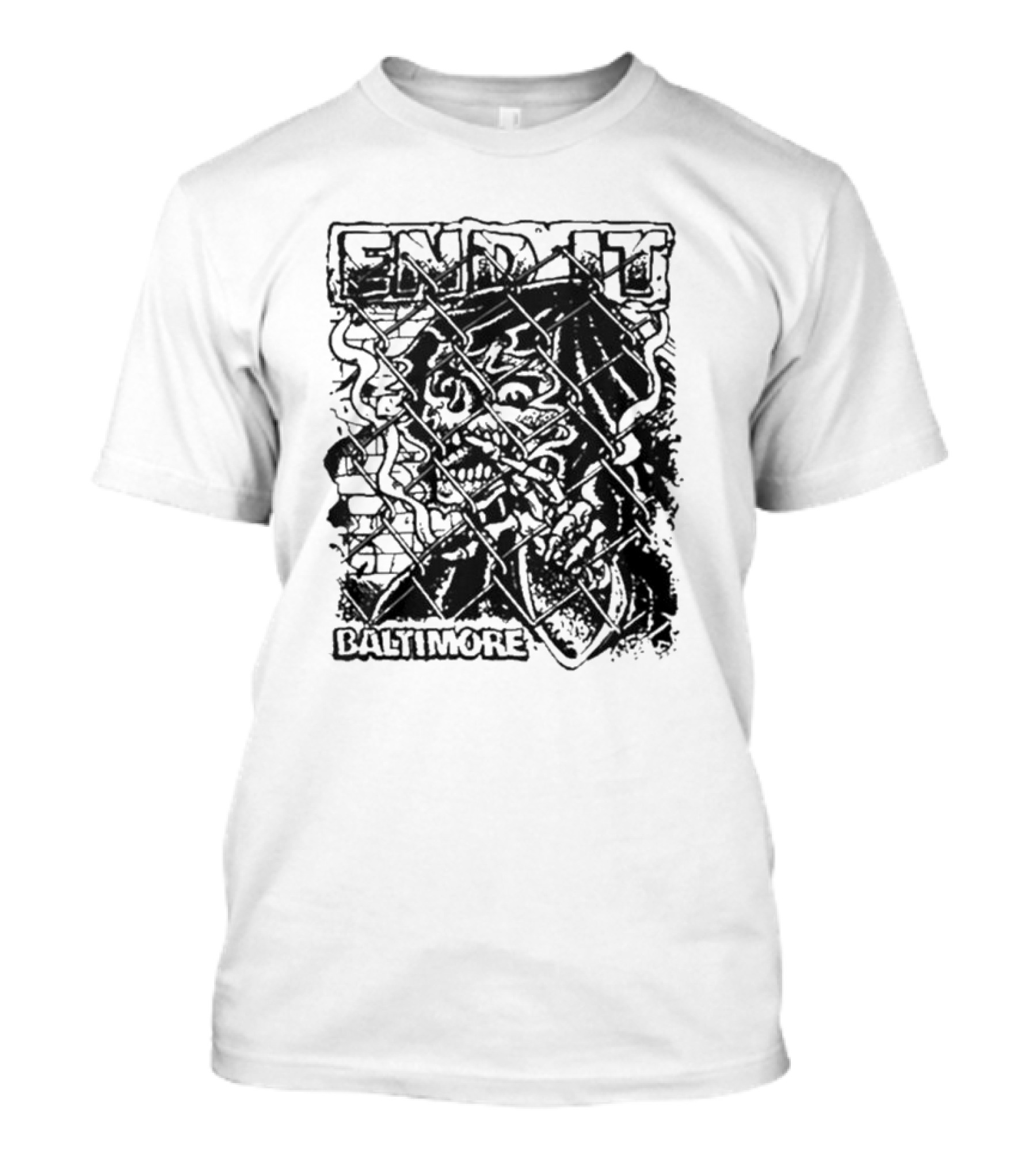 End It Baltimore Skull Behind Fence T-Shirt