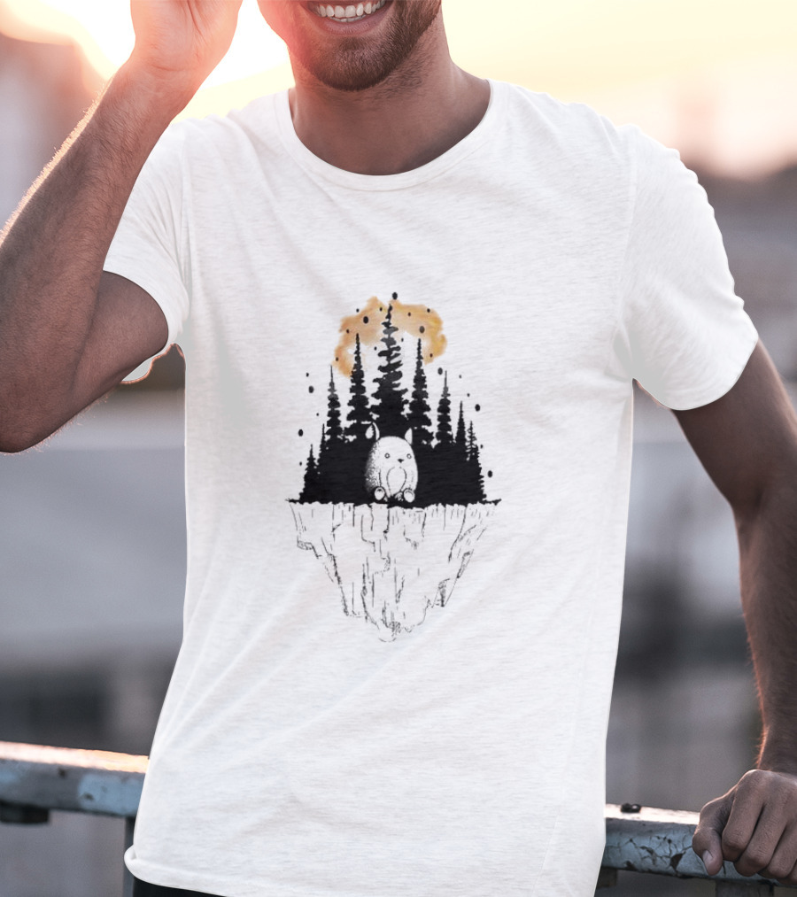 Forest Island Mystique Cute Creature On Floating Cliff T-Shirt