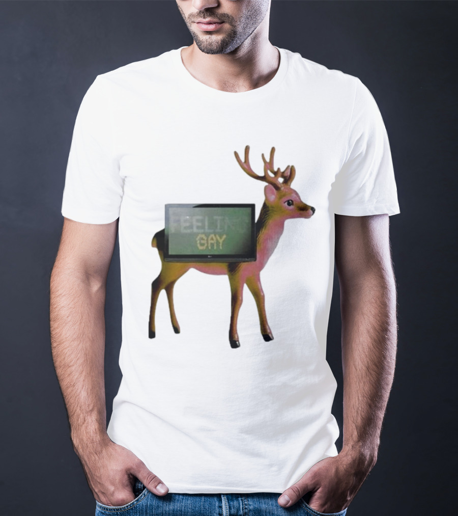Jean Pierre Feeling Gay Deer With TV Screen T-Shirt