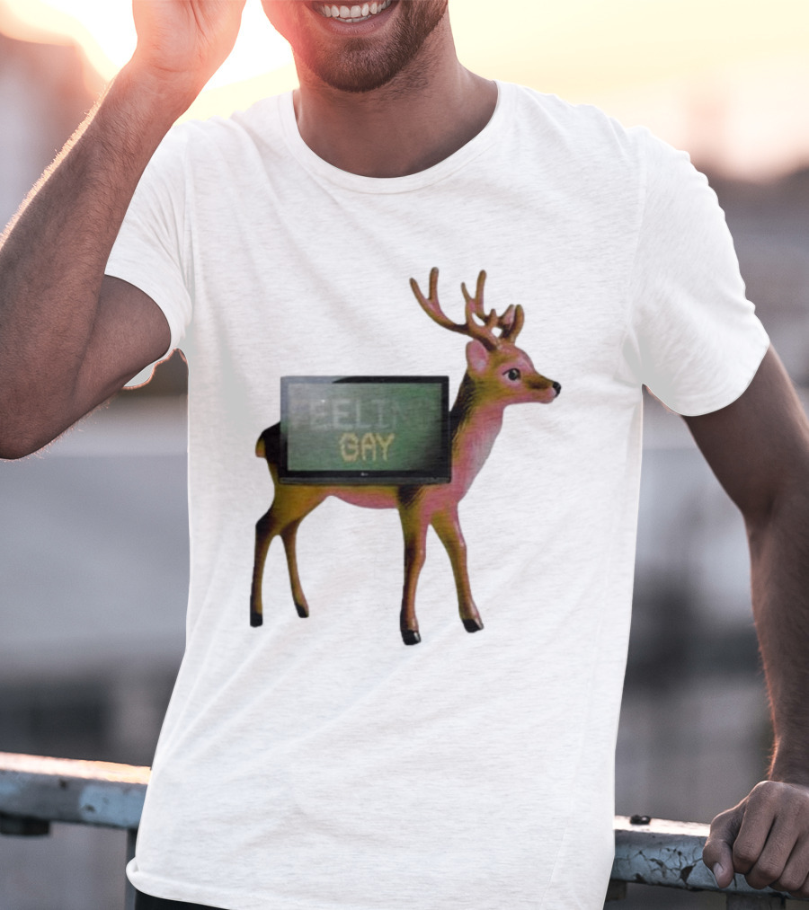 Jean Pierre Feeling Gay Deer With TV Screen T-Shirt