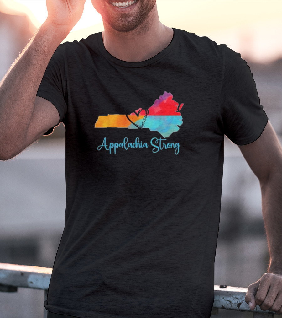 Appalachia Strong Heart Shape North Carolina Virginia Map T-Shirt