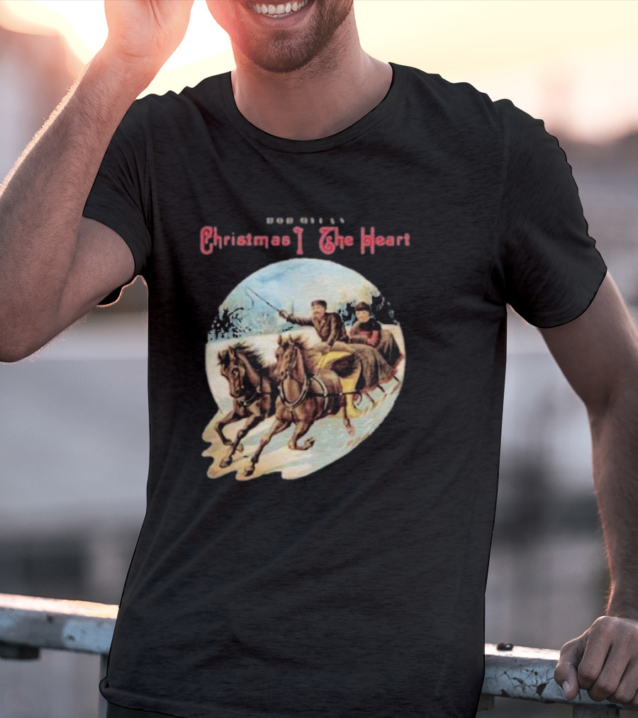 Bob Dylan Christmas In The Heart Horse Sleigh Ride Snow Scene T-Shirt