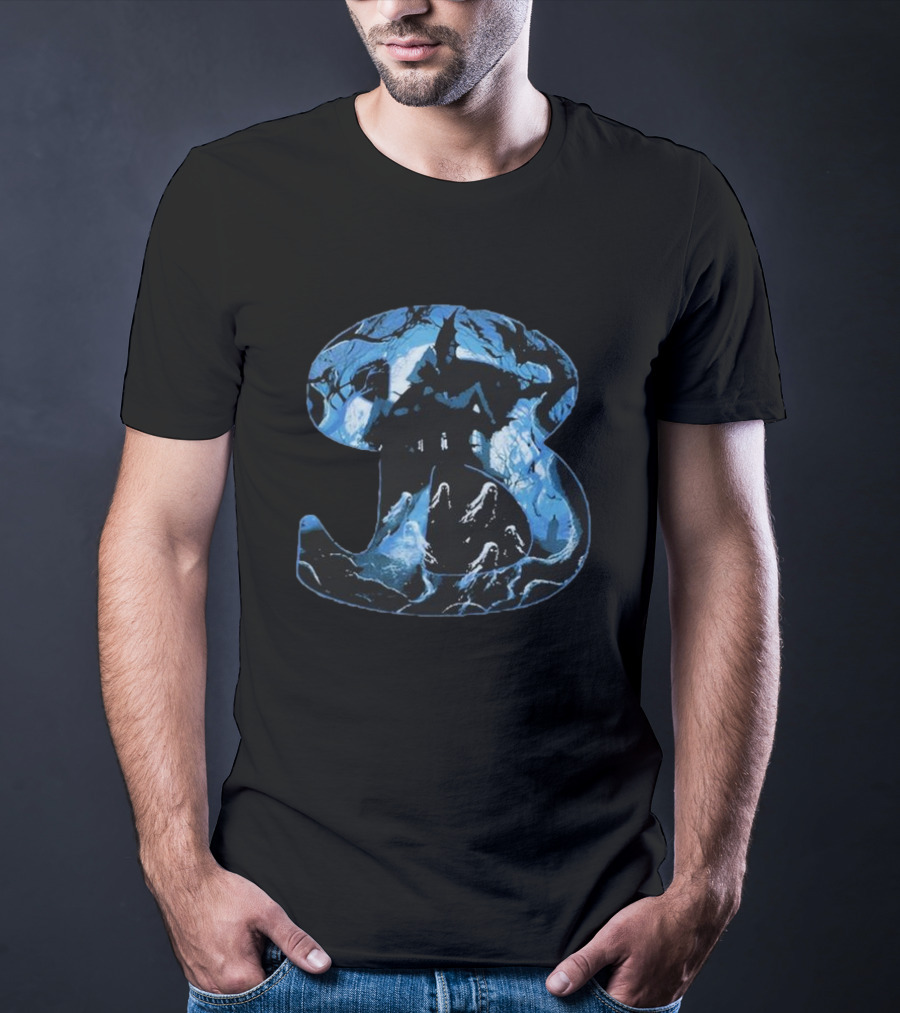 Bucket Squad Haunted Forest Nighttime Spooky House Scene T-Shirt