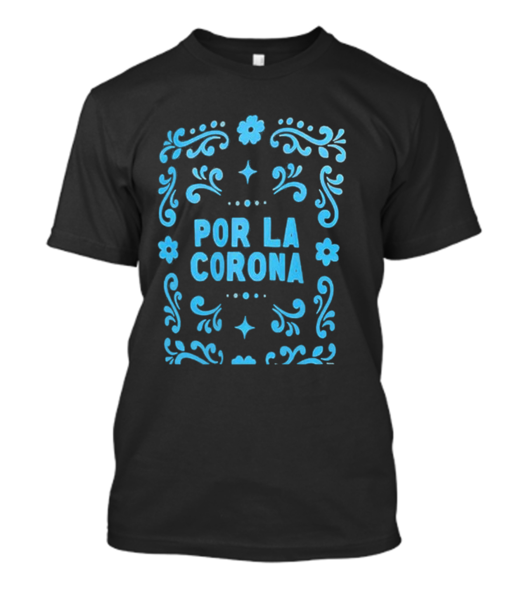 Charlotte FC Por La Corona Floral Blue Decorative T-Shirt