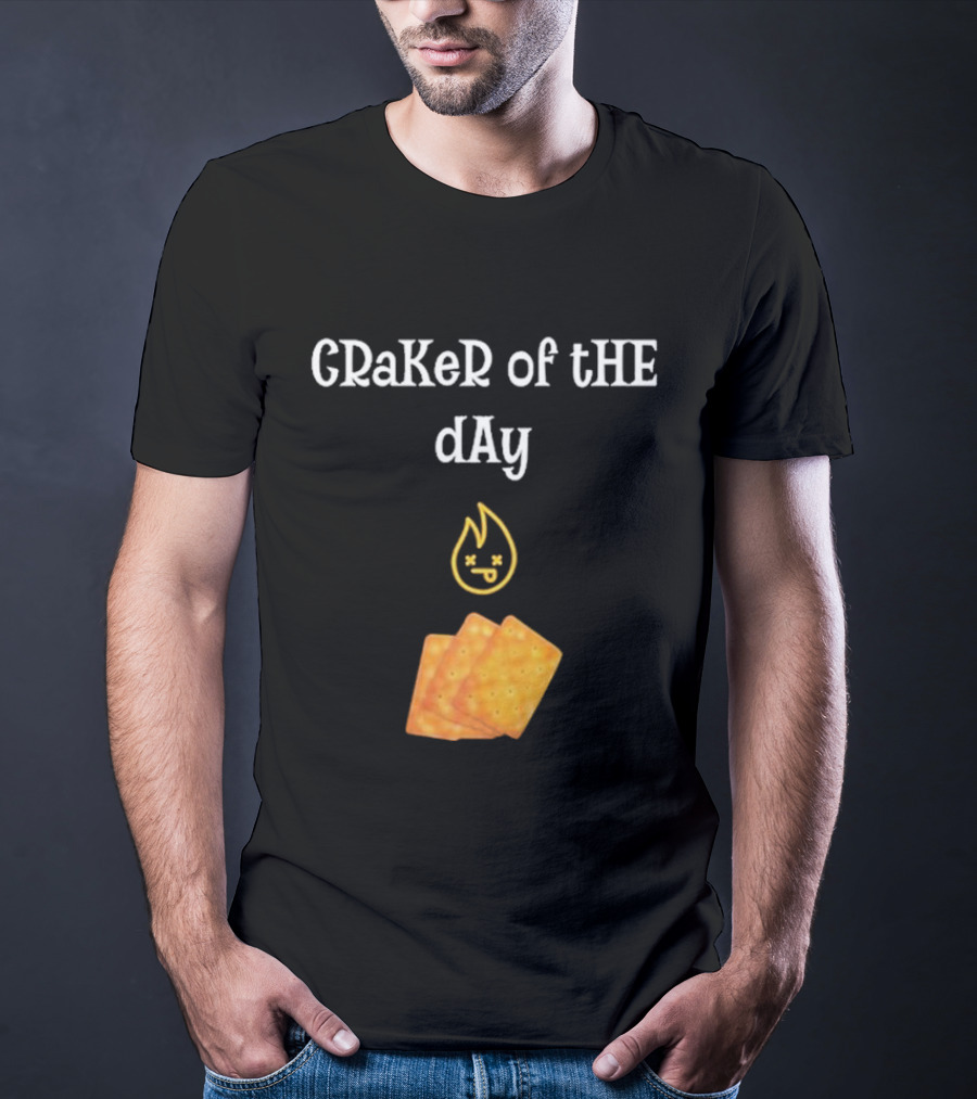 Cracker Of The Day Funny Fire Emoji Icon With Crackers T-Shirt
