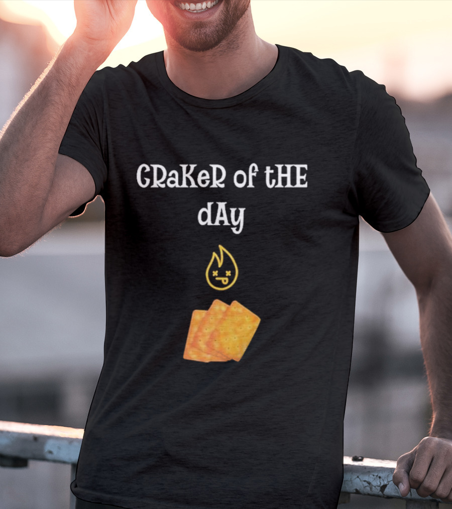 Cracker Of The Day Funny Fire Emoji Icon With Crackers T-Shirt
