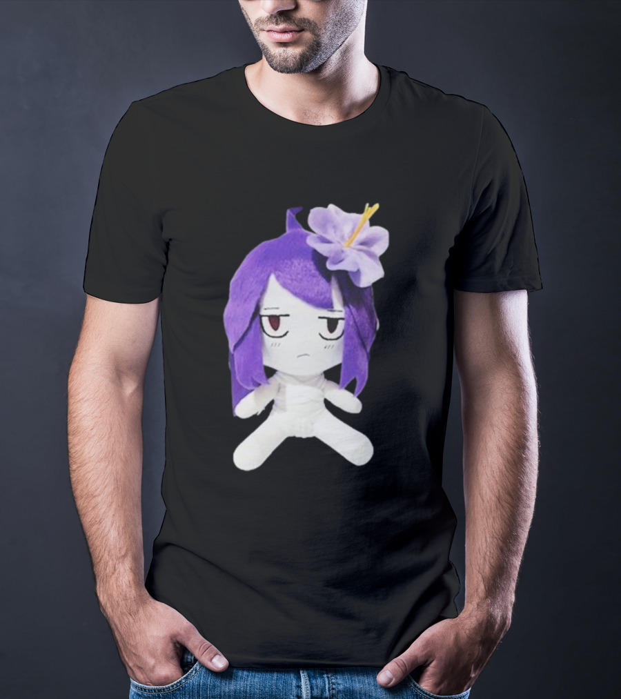 Cynthoni Jvmo Down Right Anime Plush Doll With Purple Hair And Flower T-Shirt