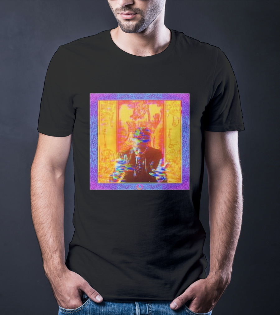 Dragons Ft Jordan Peterson Psychedelic Portrait With Ornate Border T-Shirt