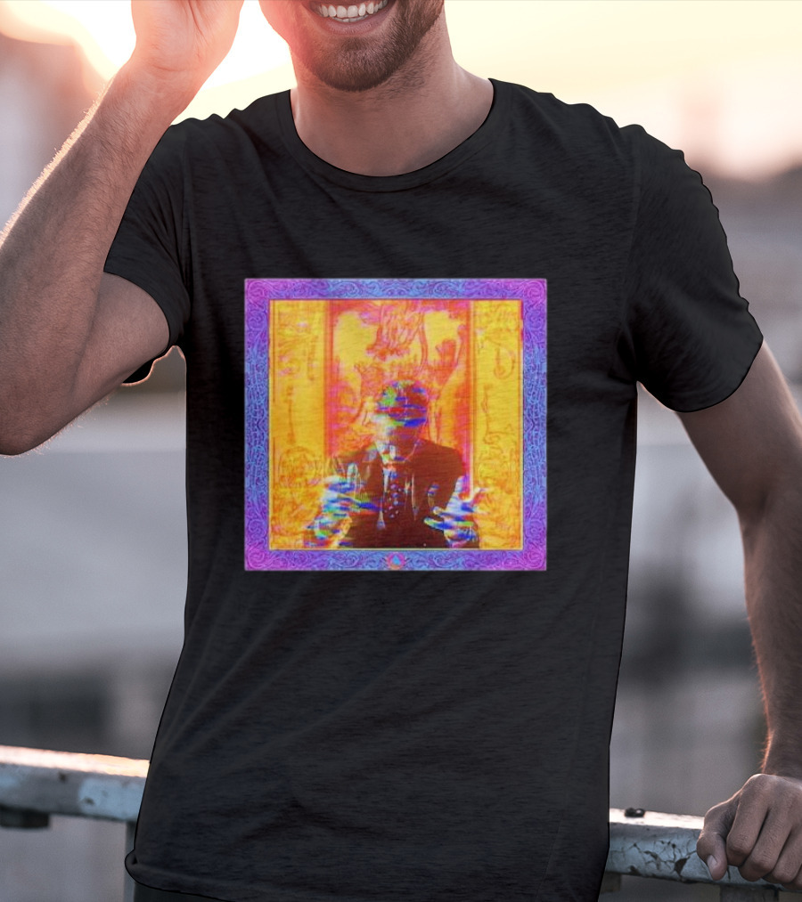 Dragons Ft Jordan Peterson Psychedelic Portrait With Ornate Border T-Shirt