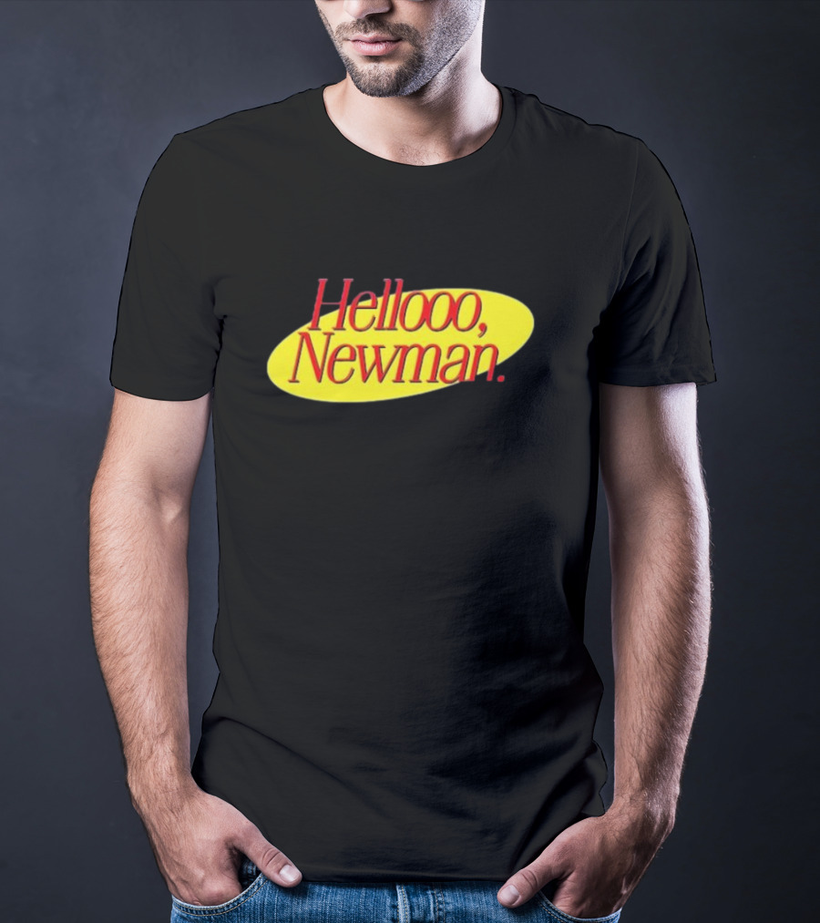 Hello Newman Seinfeld Catchphrase Yellow Oval T-Shirt