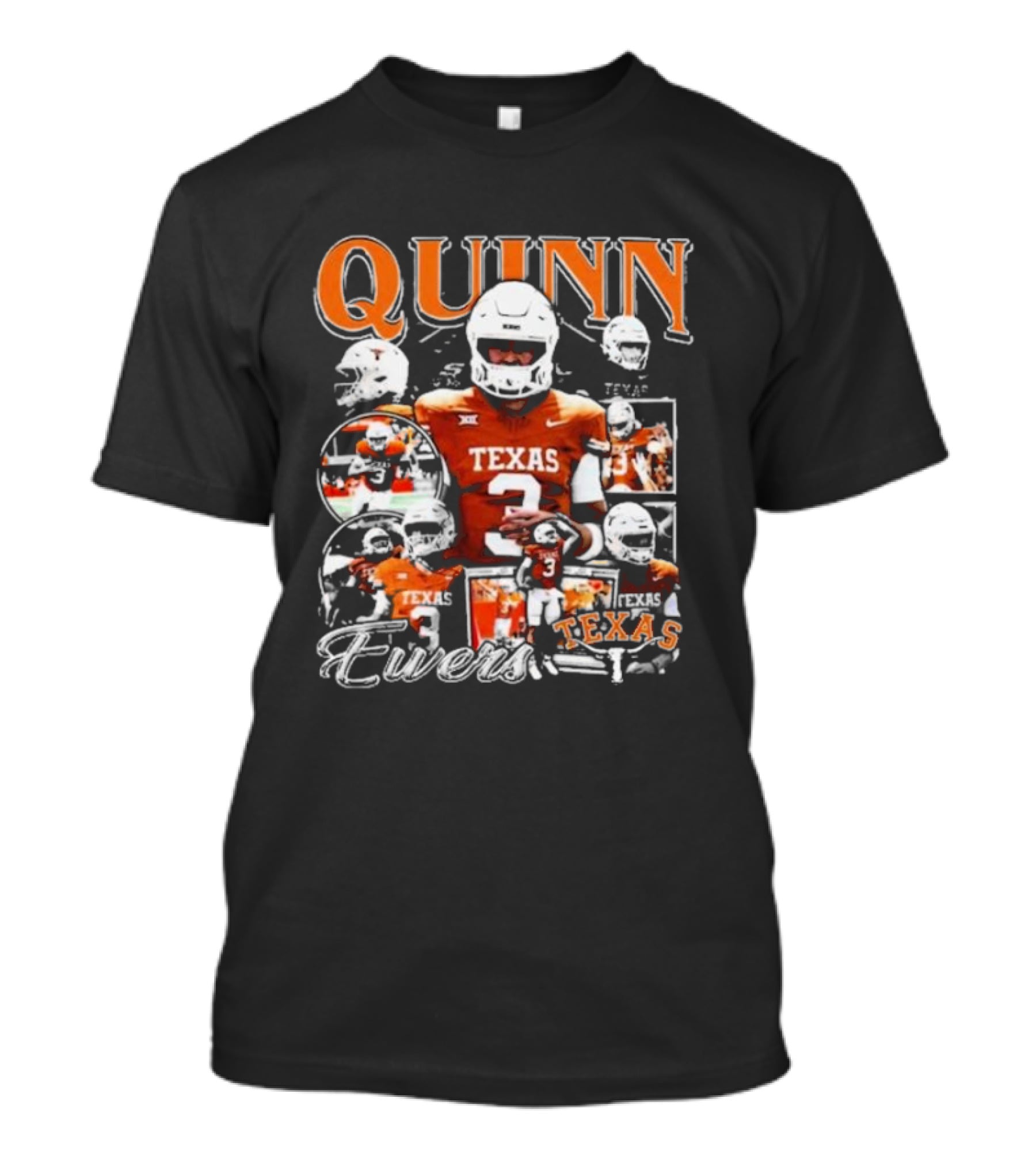 Quinn Ewers Texas Football Player Collage T-Shirt