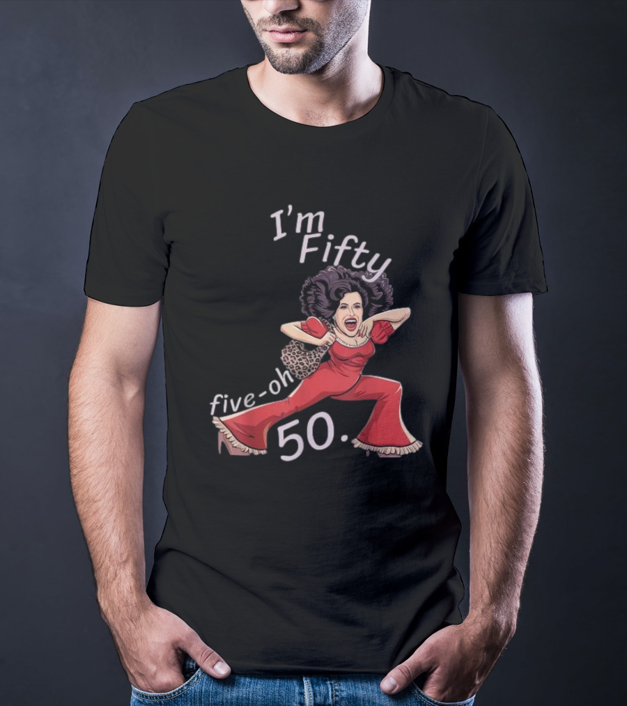 I’m Fifty Five-Oh 50 Leopard Bag Red Outfit Birthday O'Malley Lady T-Shirt