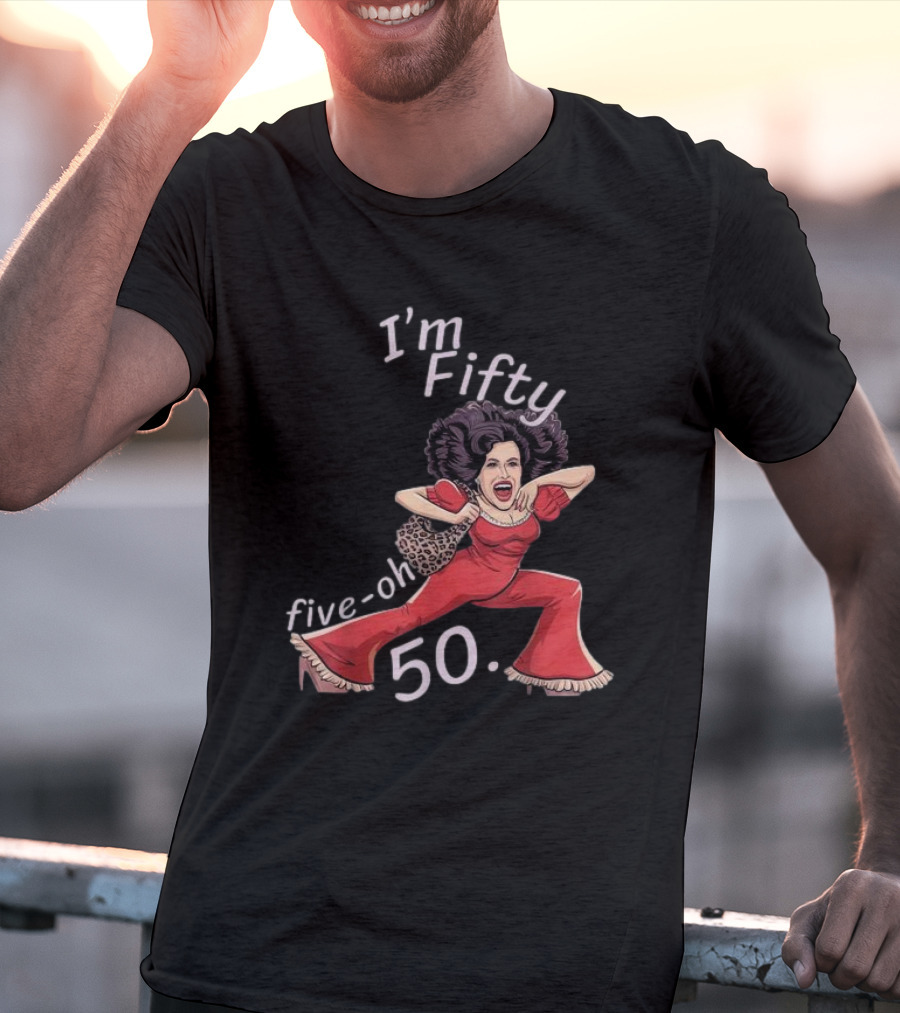 I’m Fifty Five-Oh 50 Leopard Bag Red Outfit Birthday O'Malley Lady T-Shirt
