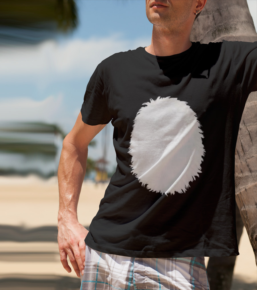 White Furry Belly DIY Costume Cosplay Animal Theme Panda Bear Cat Skunk Deer T-Shirt