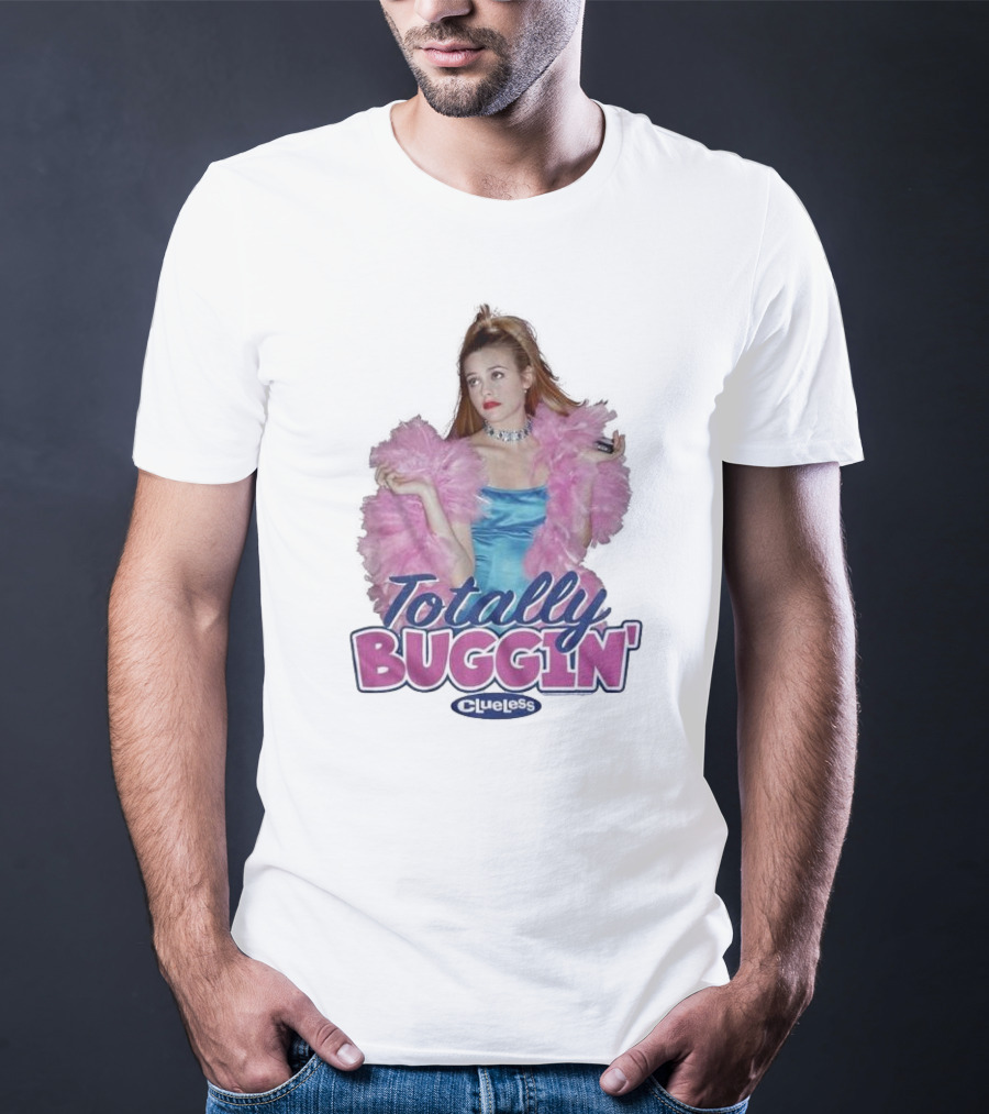 Clueless Totally Buggin' Pink Feather Boa Iconic Look T-Shirt