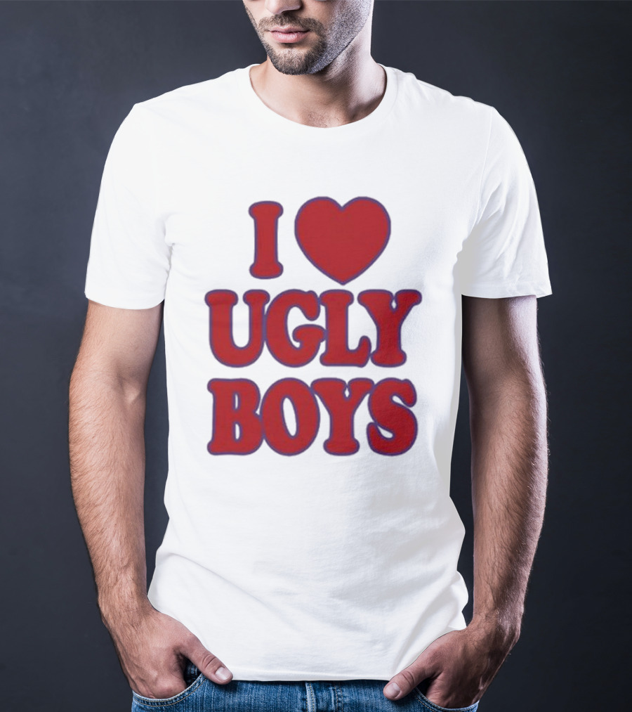 Omar Apollo I Love Ugly Boys Red Text Heart T-Shirt