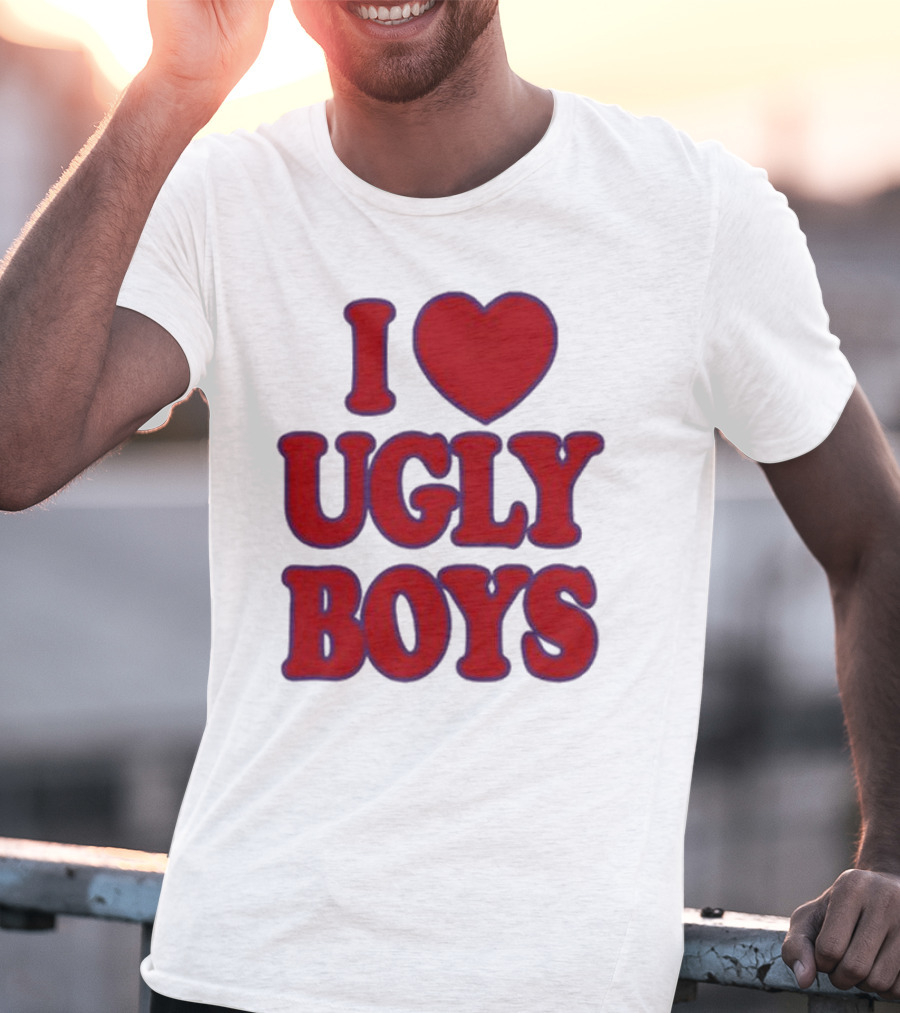 Omar Apollo I Love Ugly Boys Red Text Heart T-Shirt