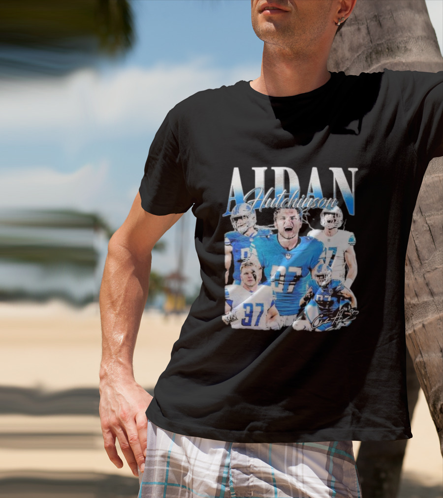 Aidan Hutchinson Detroit Lions 97 Football Star T-Shirt