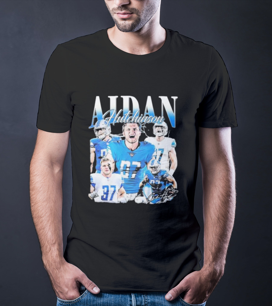 Aidan Hutchinson Detroit Lions 97 Football Star T-Shirt