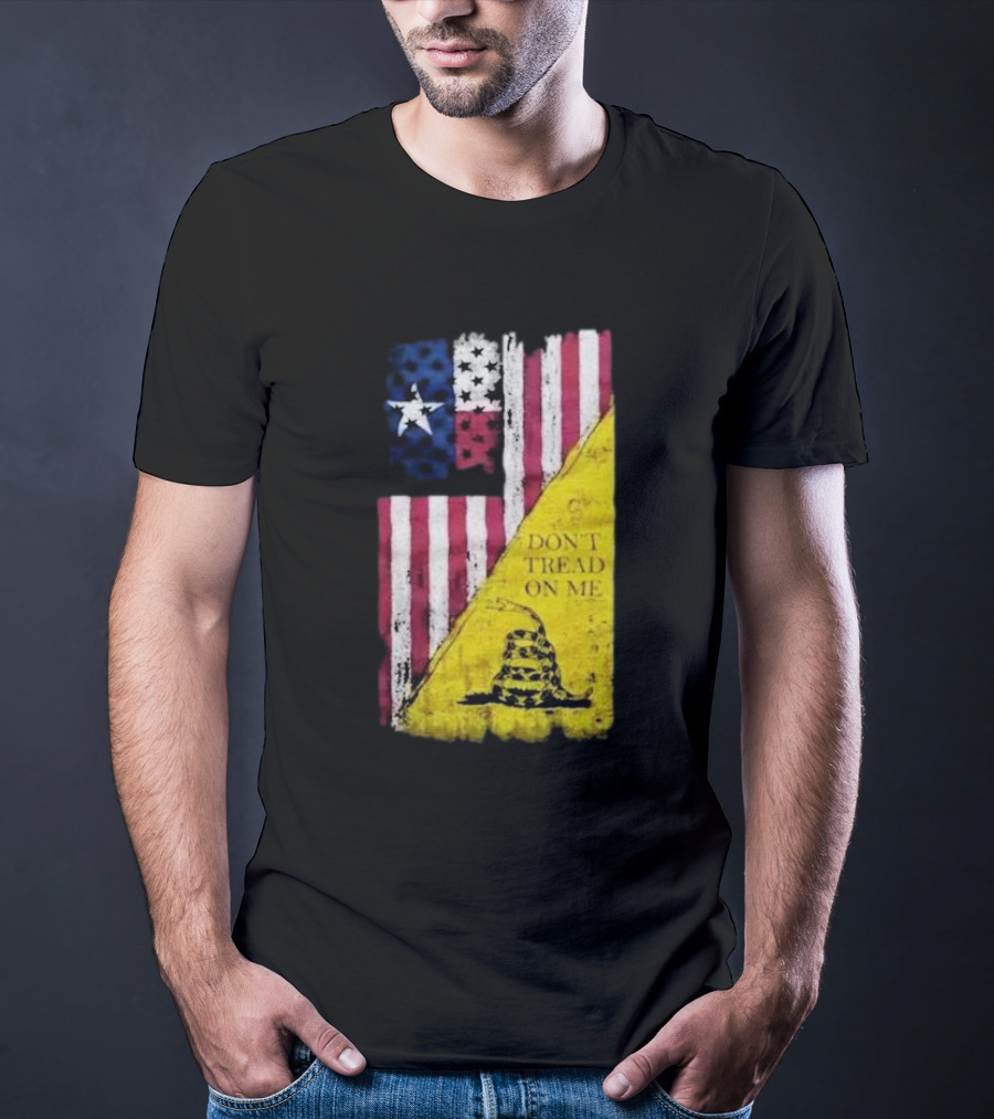 Don’t Tread On Me American Flag Gadsden Snake Vintage T-Shirt