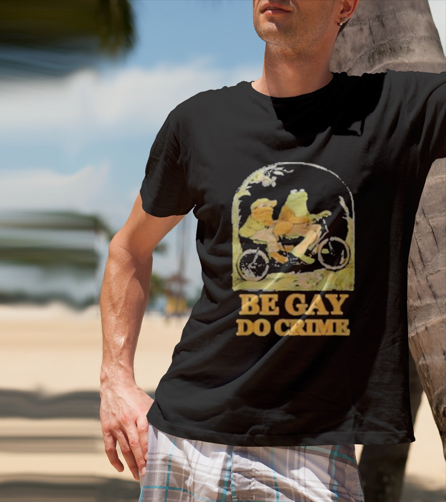 Frogs Be Gay Do Crime Bicycle Adventure T-Shirt