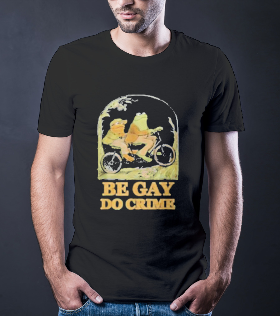 Frogs Be Gay Do Crime Bicycle Adventure T-Shirt