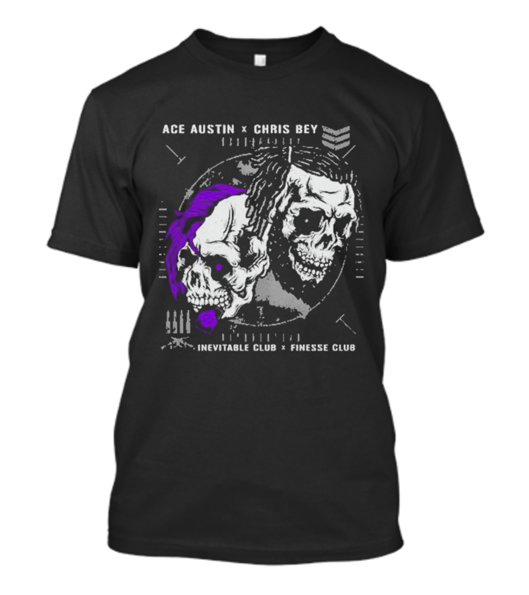 Ace Austin Chris Bey Inevitable Club Finesse Club Skulls T-Shirt