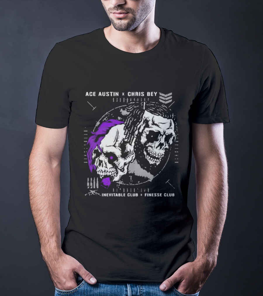 Ace Austin Chris Bey Inevitable Club Finesse Club Skulls T-Shirt