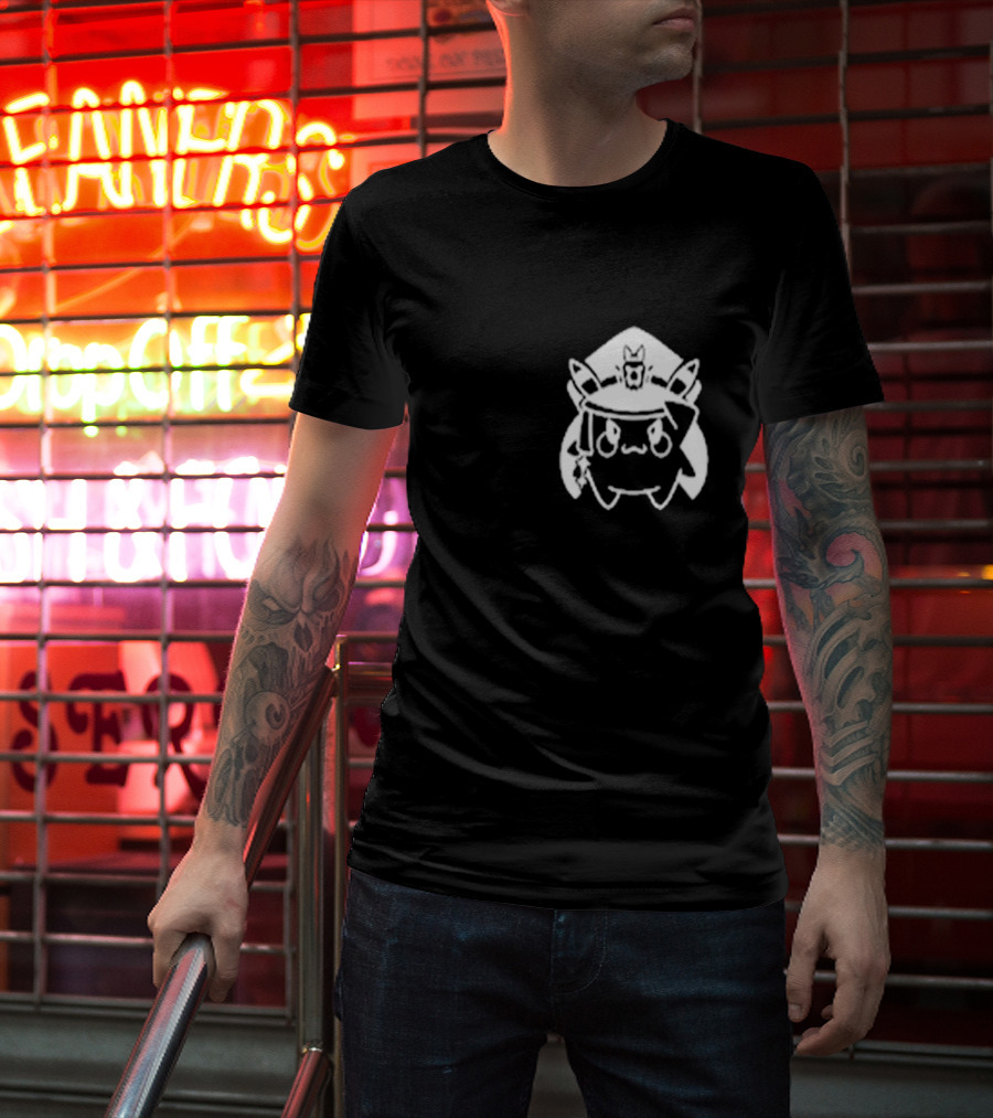 Matara Kan Store Cadet Momo Pikachu Hat Cat Ears Patch T-Shirt