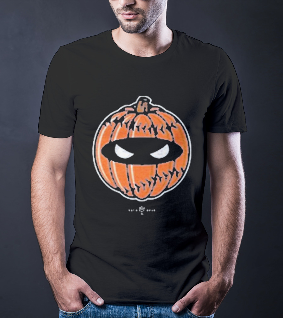Pitching Ninja Playoff Pumpkin Jack-O'-Lantern Eyes T-Shirt