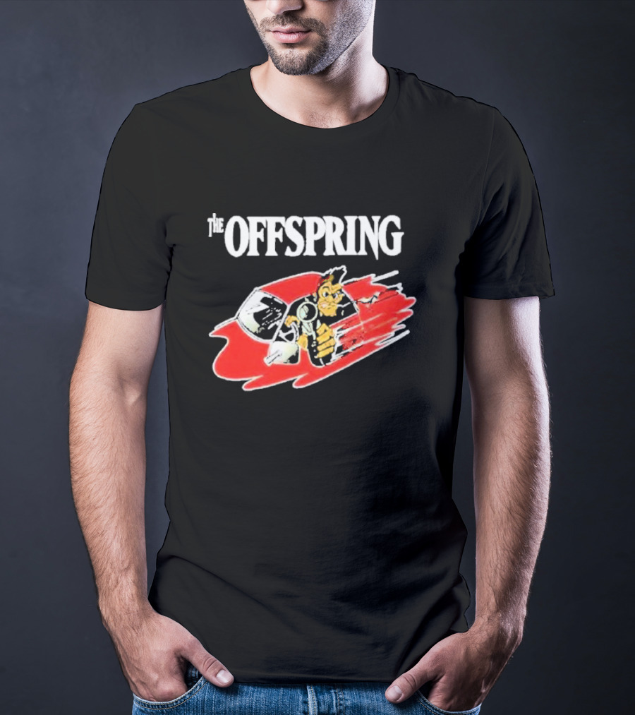 The Offspring Bad Habit Cartoon Skull And Monkey With Racing Helmet T-Shirt