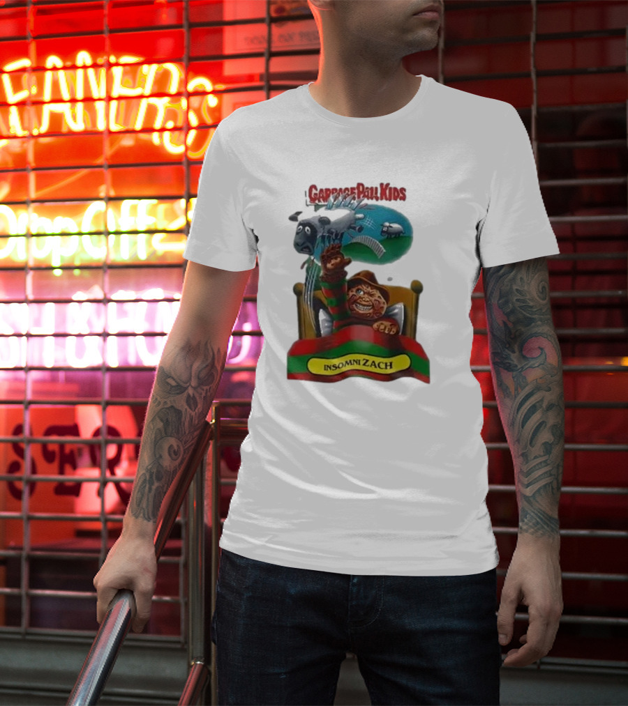 Garbage Pail Kids Insomni Zach Freddy Krueger Sheep Jumping Bed T-Shirt