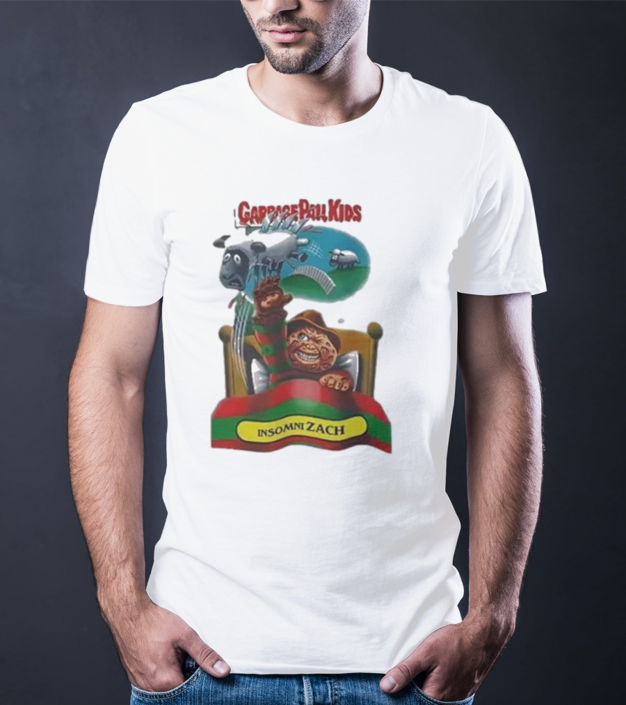 Garbage Pail Kids Insomni Zach Freddy Krueger Sheep Jumping Bed T-Shirt
