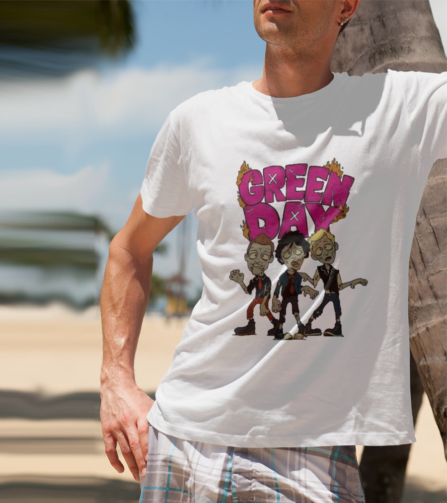 Green Day Walking Zombie Band Members T-Shirt