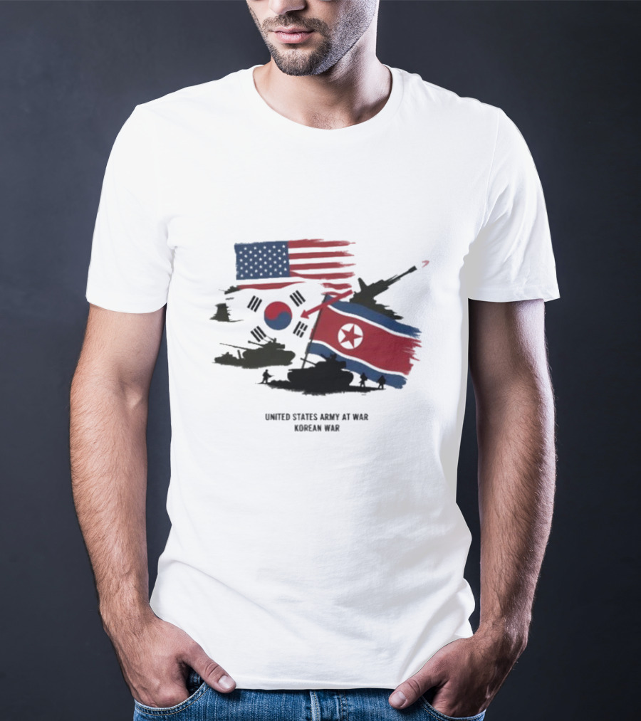 United States Army At War Korean War North Vs. South Korea T-Shirt