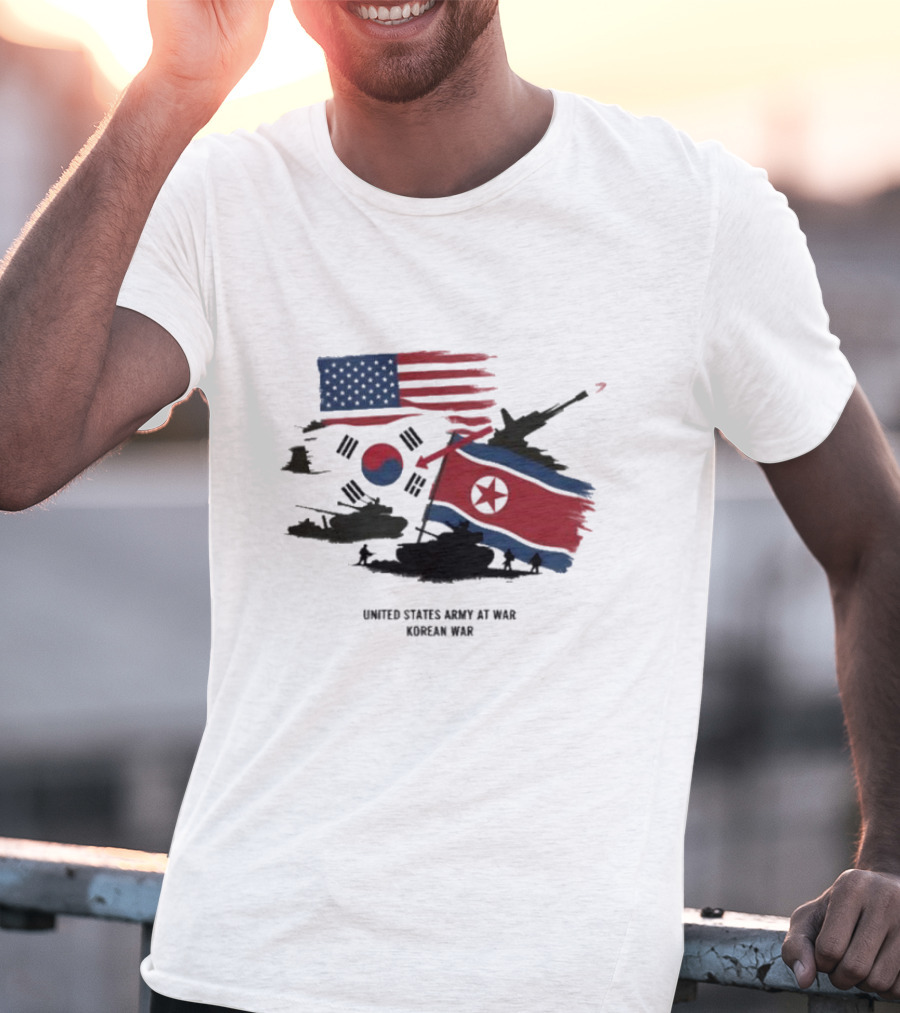 United States Army At War Korean War North Vs. South Korea T-Shirt