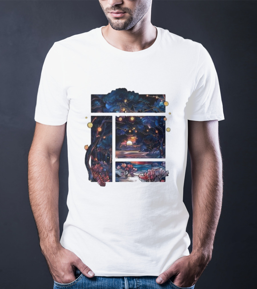Zedd Automatic Yes Enchanted Forest Sunset Night Sky T-Shirt