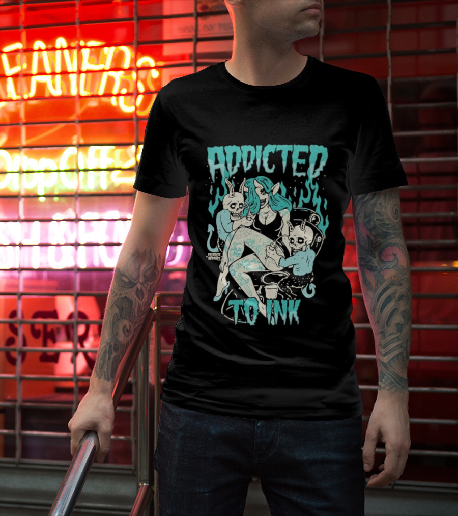 Addicted To Ink Murder Apparel Demon Tattoo Fantasy T-Shirt