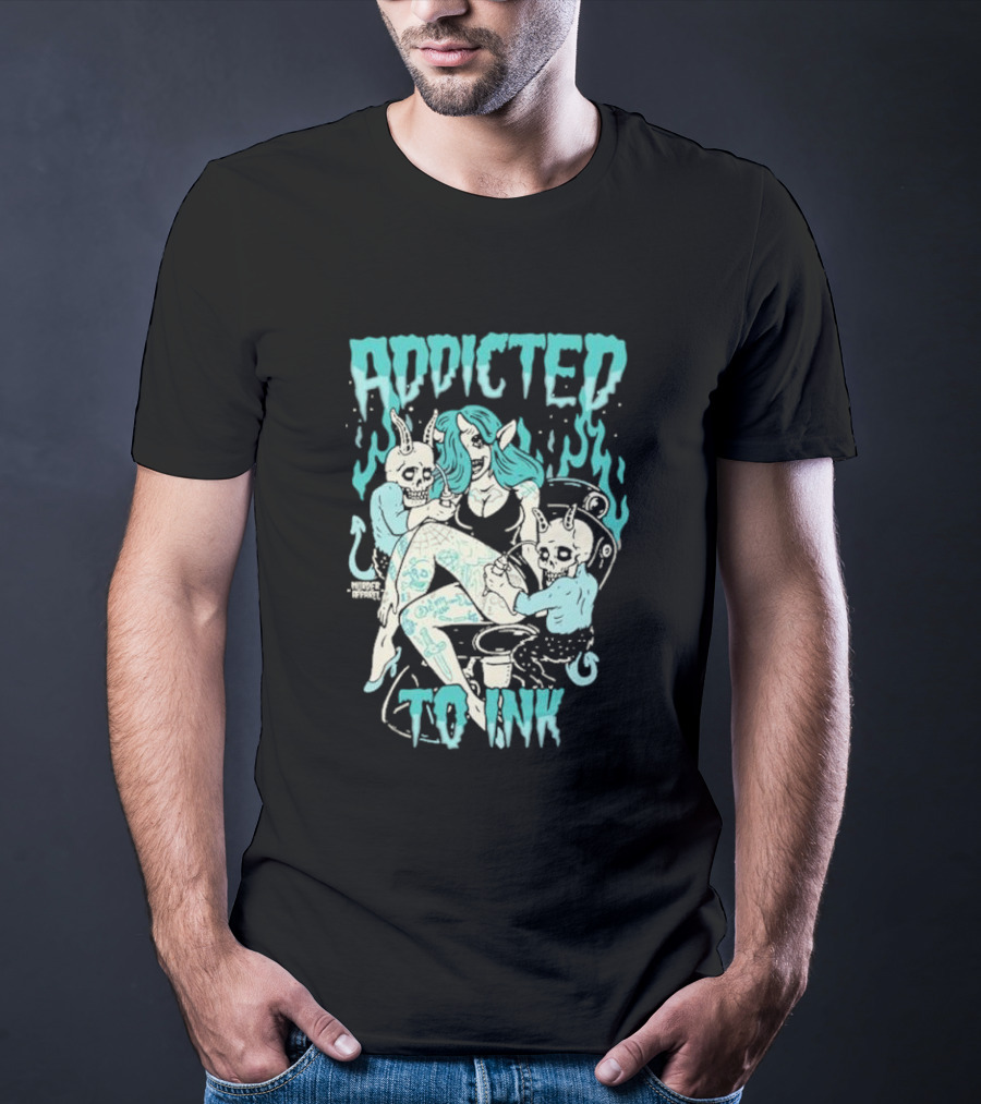 Addicted To Ink Murder Apparel Demon Tattoo Fantasy T-Shirt
