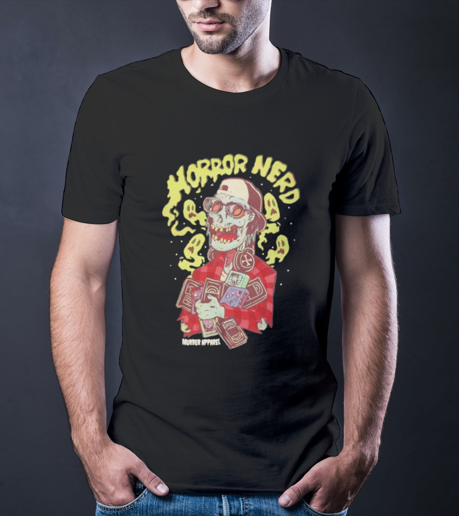 Horror Nerd Zombie Holding Comics Murder T-Shirt
