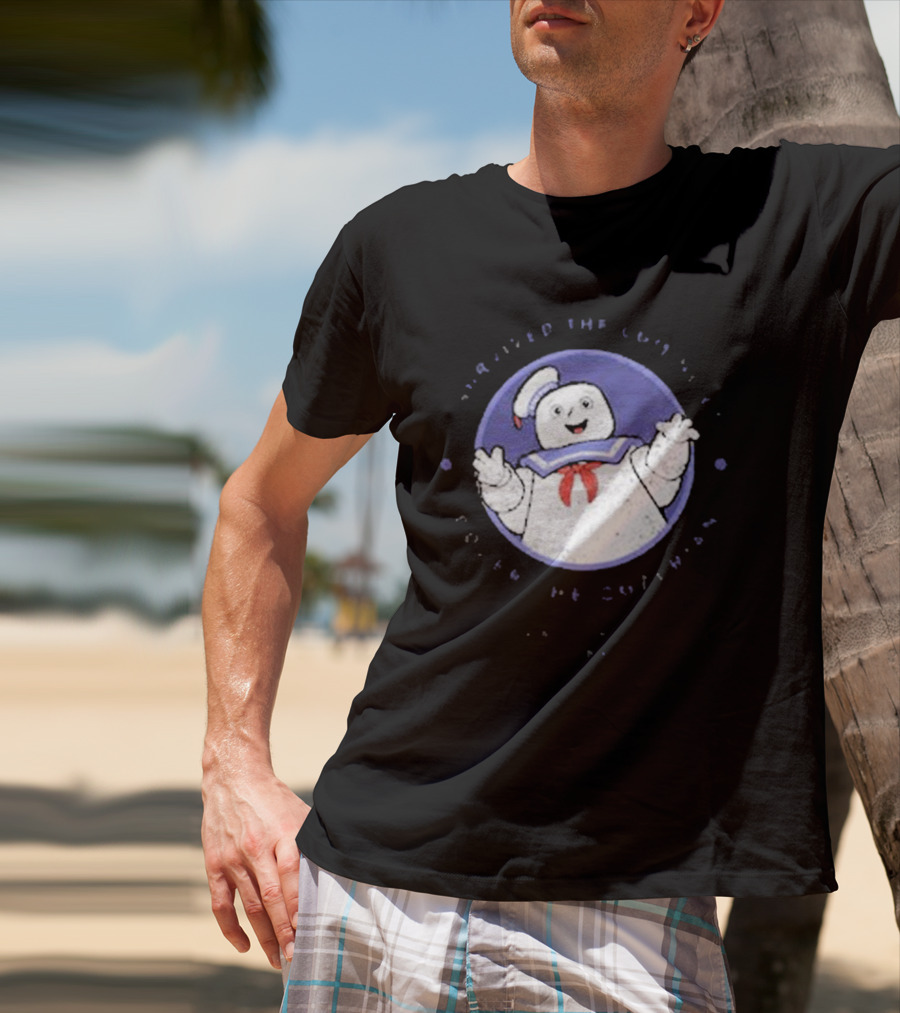 I Survived The Coming Of Gozer The Gozerian Ghostbusters Stay Puft Marshmallow Man T-Shirt