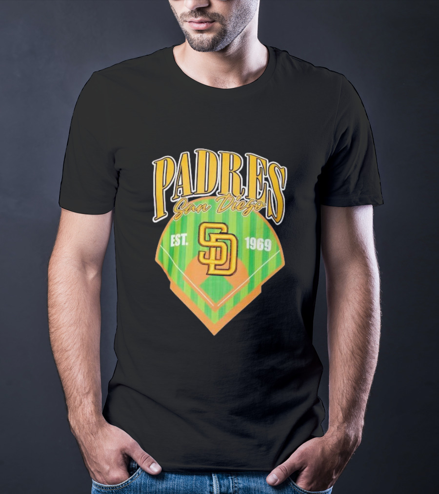 Padres San Diego Est 1969 Home Plate SD T-Shirt