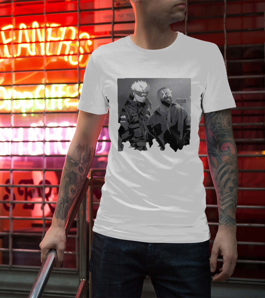 Drake X Gojo Satoru Crossover Black And White Manga Aesthetic T-Shirt