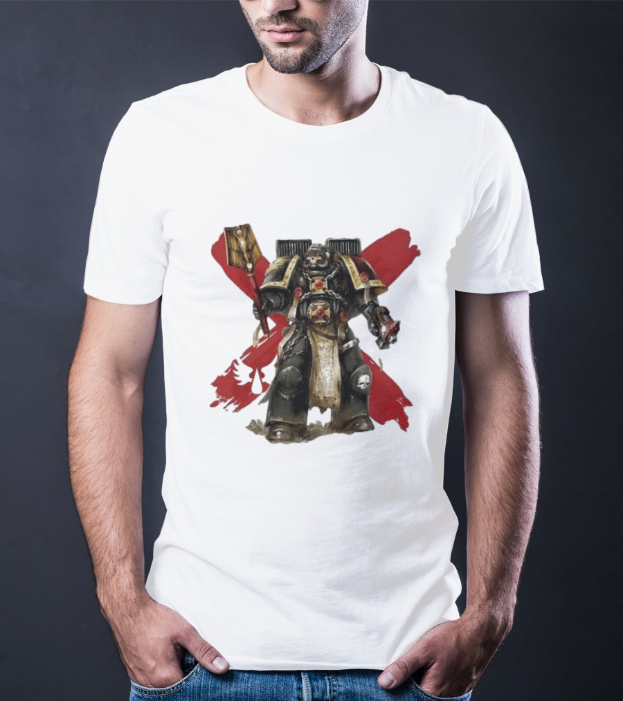 Blood Angels Joytoy Warhammer Space Marine With Red Wings Background T-Shirt