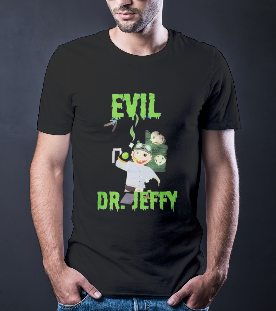 Evil Dr. Jeffy SML Mad Scientist Character With Green Smoke And Zombie Heads T-Shirt