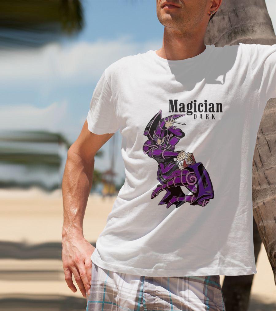 Magician Dark Smoking Mage Card Pose T-Shirt