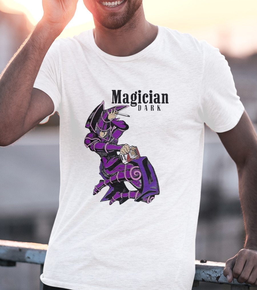 Magician Dark Smoking Mage Card Pose T-Shirt