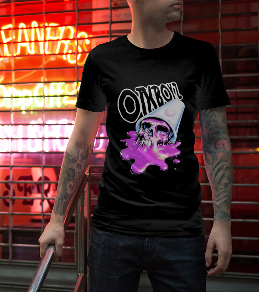 OZYBOYZ Geezy World Oil Spill Purple Skull Cup T-Shirt